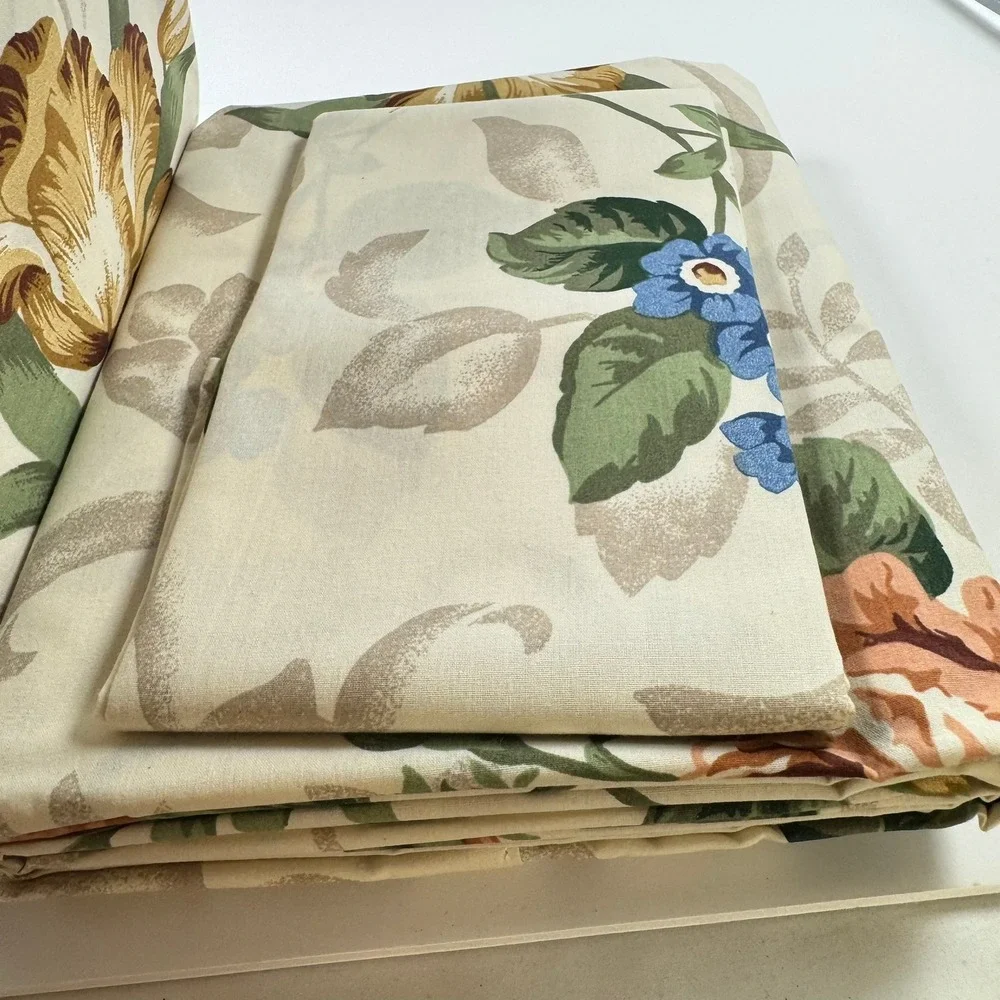 VTG Aberdeen Cascade Twin Sheet 3pc Floral Made in USA New Open Box Cottagecore